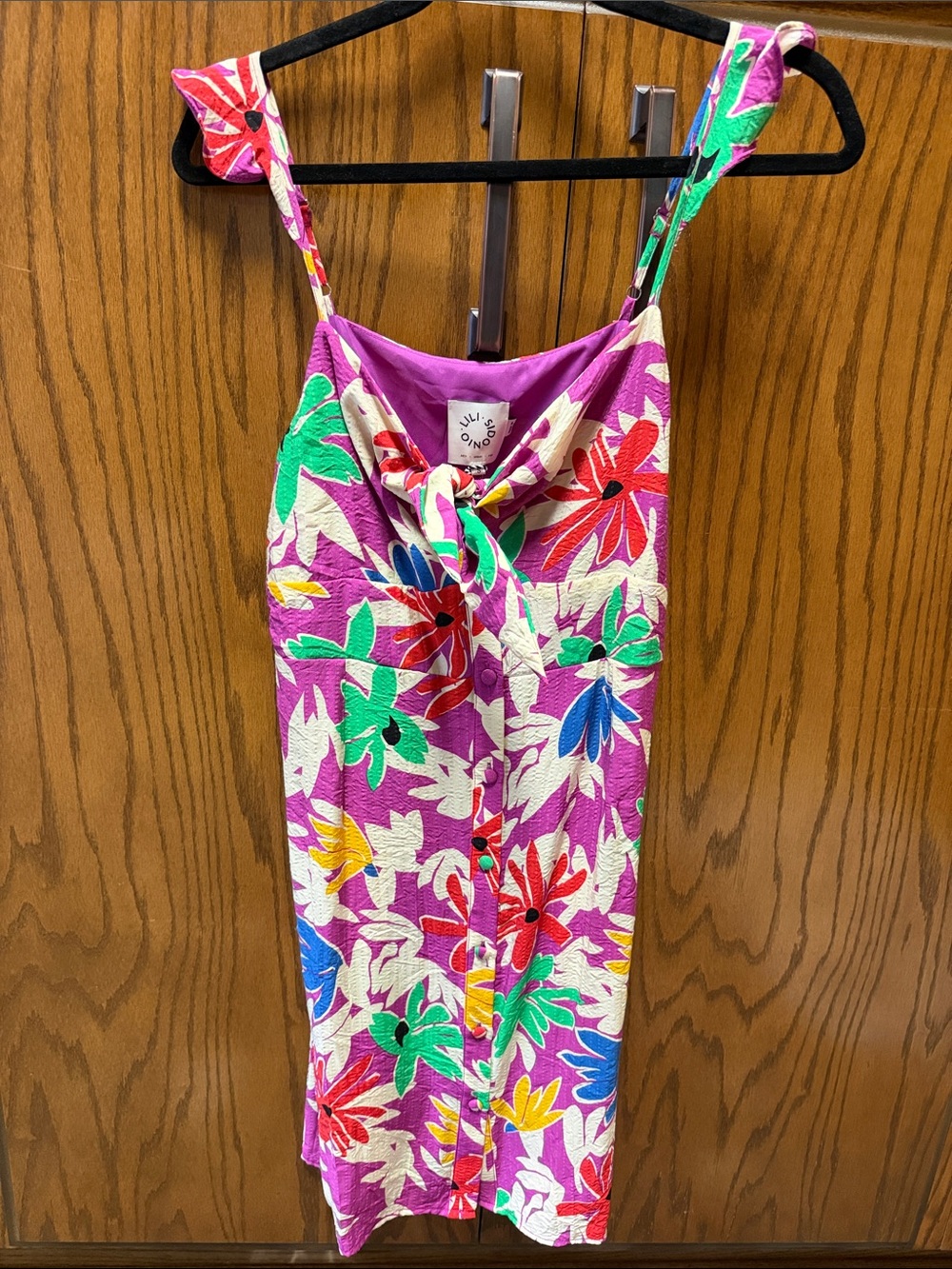 Lili Sidonio Purple Floral Button-Front Sundress Size S.  NEW - Picture 6 of 12